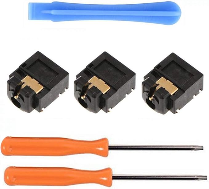 3 x Headphone Jack Plug Port + T6 T8 Screwdrivers for Xbox ONE Slim S Wireless Controller 3.5mm Headset Connector Port Socket Replacement