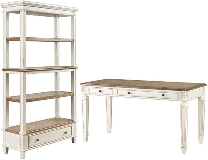 Home Square 2-Piece Furniture Set with 4 Shelf Bookcase & Lift Top Writing Desk