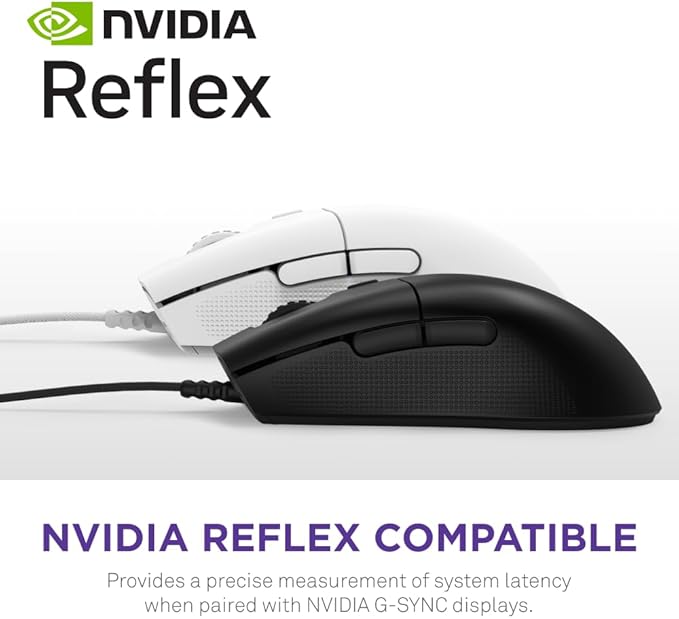 NZXT Lift 2 Ergo, Lightweight Ergonomic Wired Gaming Mouse, Lightweight 61 g Design, 8K Polling Rate, Optical Switches, 26K DPI Optical Sensor, 100% PTFE Feet, Black