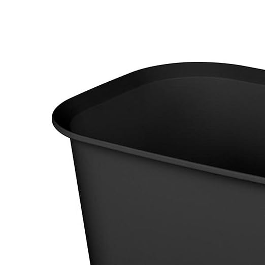 Sterilite 5.5 Gallon Rectangular Wastebasket Easy to Clean Open Top Durable Home Kitchen Trash Bin, Fits 8 Gallon Liner, 24 Pack, Black