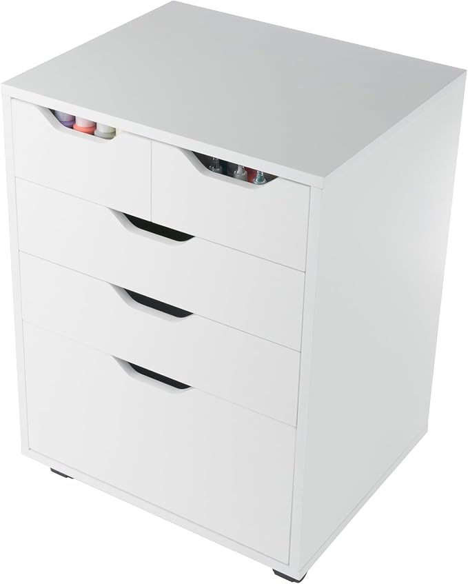Winsome Halifax Mobile Storage Cabinet with Drawers, Stylish & Functional Home Storage Cabinet for Filing, Kitchen Organization, Moveable Furniture for Office, Dorms, Apartments