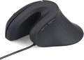 HXMJ- Ergonomic Vertical Mouse Wired,USB Corded Optical Mice,Silent Click,Right Handed-Black