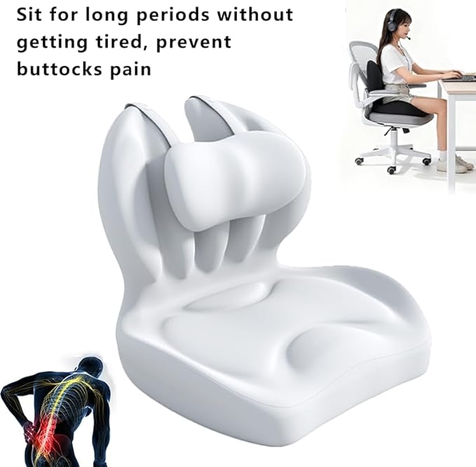 Adjustable Memory Foam Lumbar Cushion - Ergonomic Lower Back Support Pillow with Cotton Cover, Mid-Height Customizable Design for Office Chair, Car Seat, Long Sitting (Gray, Large)