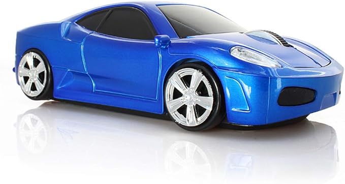 MGbeauty Wireless Mouse Sport Car Mouse Computer Optical Mice for PC Laptop MAC with LED Light (Blue)