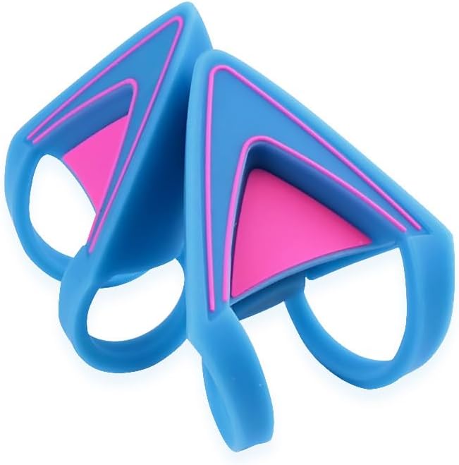 Glow in Dark Silicone Cat Kitty Ears Lovely Fluorescent Cat Ears Compatible for Bose/Razer/HyperX/Corsair/SteelSeries Arctis/Edifier Gaming Headphones (Blue)