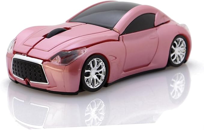 MGbeauty Sports Car Mouse Wireless Mouse Computer Mice Laptop Optical Gaming Mouse Red (Pink)