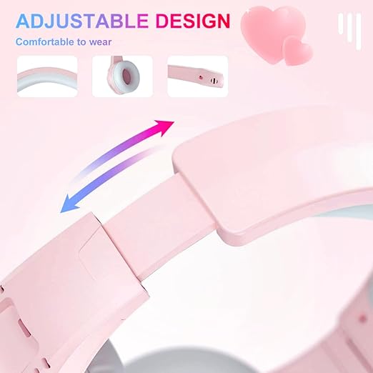 Anivia Headset Gaming Headsets - AH68S Wired Over Ear Headphone with Mic, Volume Control, Noise Isolating for Multi-Platform -Pink