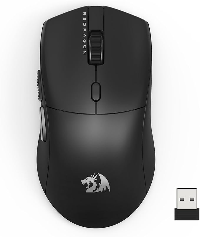 Redragon 3-Mode Wireless Gaming Mouse, Ultra-Light 26K DPI Gaming Mouse, Full Programmable Buttons, Software Supports DIY Keybinds & Adjustable DPI, M815PRO