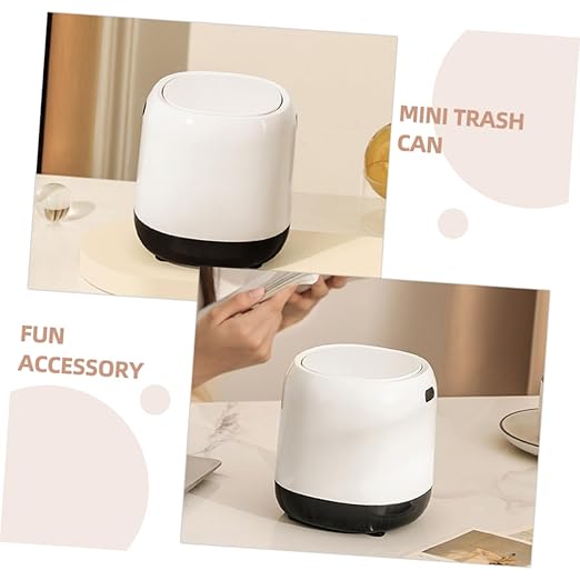 Zerodeko Slim Trash Can Recycle Bin for Office Bedroom Living Room Mini Desktop Garbage Can Portable Easy to Move Small