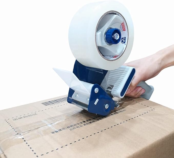 Heavy Duty Packing Tape Gun for 2" Width Tape, Hold up to 180 Yards Length roll, Plus 1 Roll of Heavy Duty Packing Tape 1.88" x 60y x 2.7mil, Perfectape Brand, 4-Pack