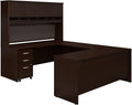 Bush Business Furniture Series C U Shaped Desk with Hutch and Storage, 72W, Hansen Cherry