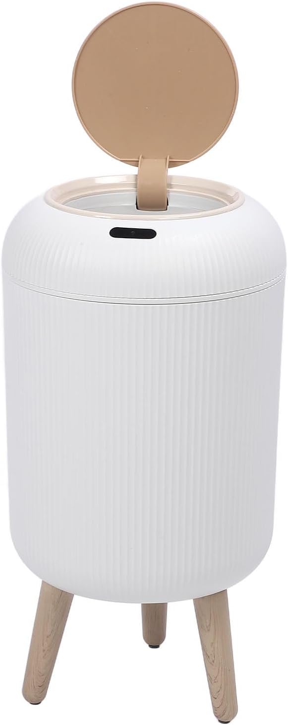Aramox Motion Sensor Trash Can, 3 Gallon Smart Garbage Can Water Proof Touchless Trash Can Slim Small Trash Bin Compatible with Kitchen Bedroom (White)