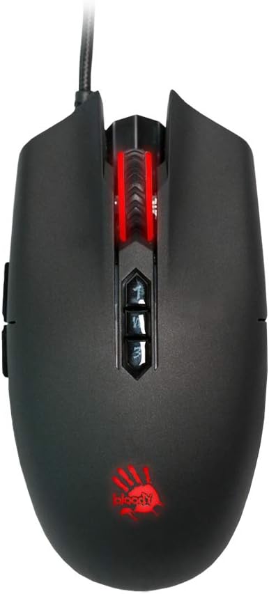 Bloody SP80 Optical Switch Gaming Mouse - Fastest Mouse Switch in Gaming - Enthusiast Grade Gaming Sensor - 8 Programmable Buttons - Non-Slip Rubberized Texture - Black - 16,000 FPS