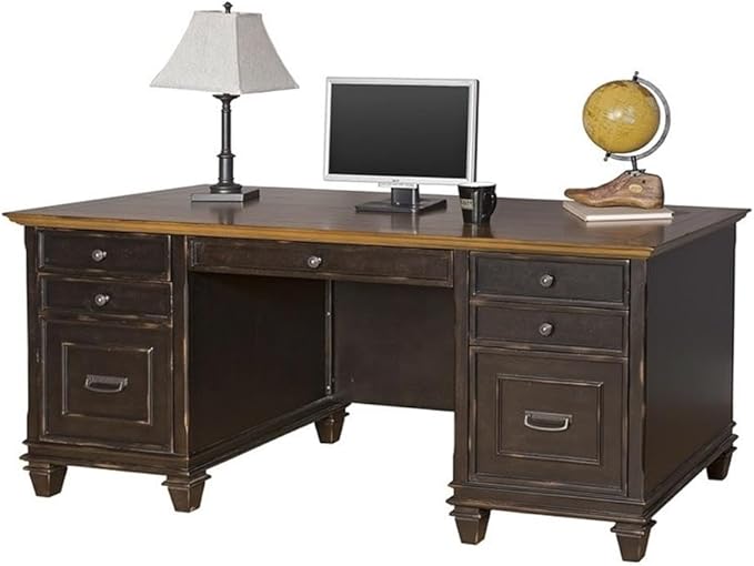 Pemberly Row Set of 3 Fully Assembled Office Desk & Filing Cabinet & Bookcase