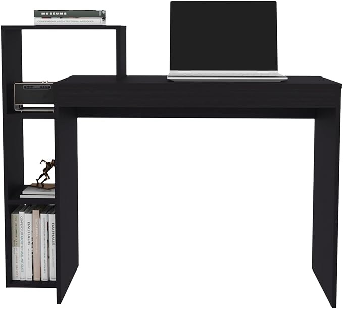 Wide Classic Writing Desk with 4 Side Open Shelves for a Bookcase and, Simple Work Top Surface, Modern Home Office Computer Desk. Generous Surface Area: Offers ample space for your computer, books,