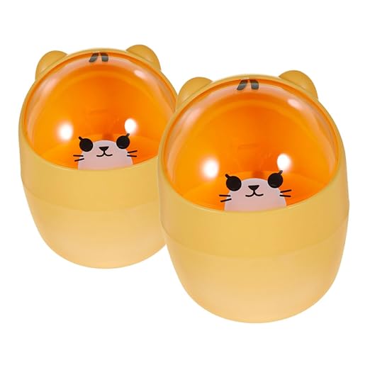 Angoily 2pcs Mini Desk Trash Can Bin Lid Slim Garbage Can for Desktop Small Bedroom Trash Lid