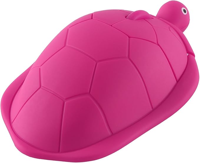 elec Space Wireless Turtle-Shaped Mouse, 2.4G Optical Computer Mouse, 3 Buttons, 12 x 7.7 cm (hot Pink)