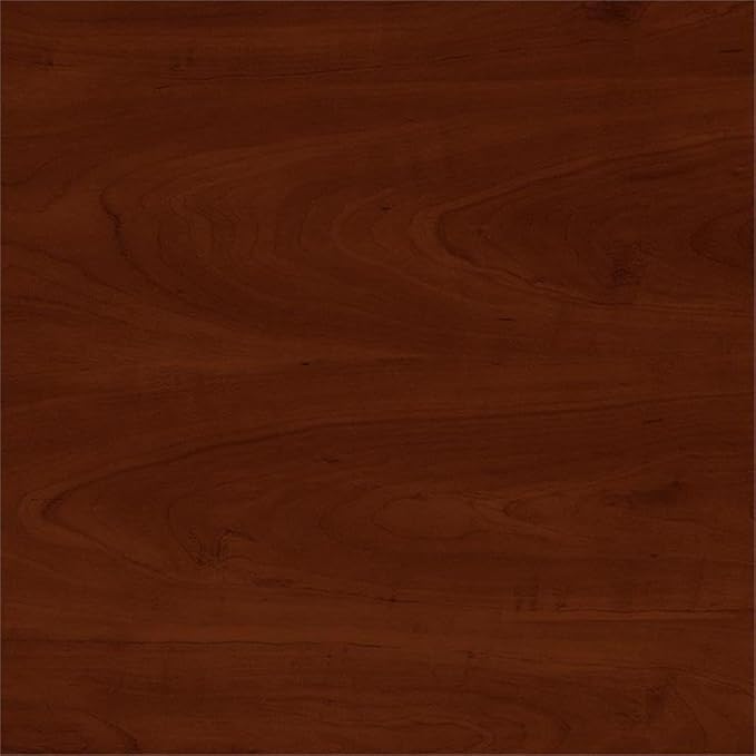 Pemberly Row Engineered Wood 60W U Shaped Desk with Hutch and Drawers, Hansen Cherry Finish, Durable Office Desk Set with Locking File Cabinet, Wire Management and Storage for Home or Work Office Use