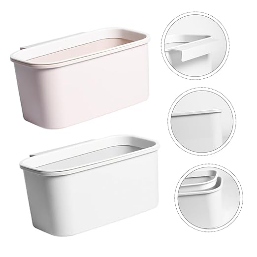 Ciieeo 2pcs Desktop Hanging Trash Cans Cute Slim Rubbish Containers for Bedroom Recycling Waste Bin Organizers