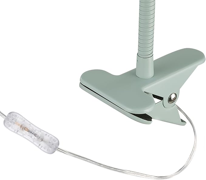 GLOBE Electric 52302 Carter 15" Clip-Arm Desk Lamp, Matte Teal, Adjustable Gooseneck Arm, in-Line On Off Switch (Pack of 2)