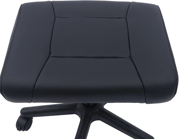 Footrest Stool Under Desk, 15.75-20in Height Adjustable Footrest, Leg Rest Ottoman, Ergonomic Office Foot Stool, with 360° Rolling Wheels, Portable for Home, Train, Load Capacity 220LBS Black