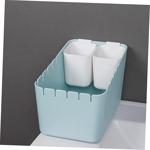 SOLUSTRE Slim Desk Waste Bin Trash Can for Desk Material Dry Wet Separation Bin Desktop Garbage Can
