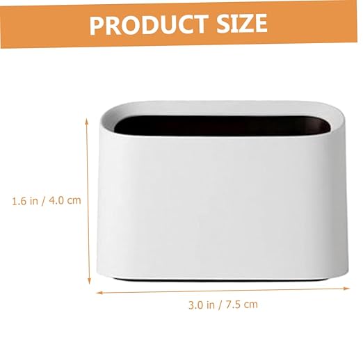 PRETYZOOM Mini Desktop Trash Can for Bedroom Office Slim Wastebasket with Detachable Liner Compact Garbage Bin for Makeup Tables Vanities Stylish White Decor