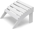 IVY&LANE Outdoor Adirondack Ottoman | Folding | HDPE | White | All Weather | Waterproof Patio Footrest for Adirondack Chair | Poly Lumber Foot Rest for Deck Backyard