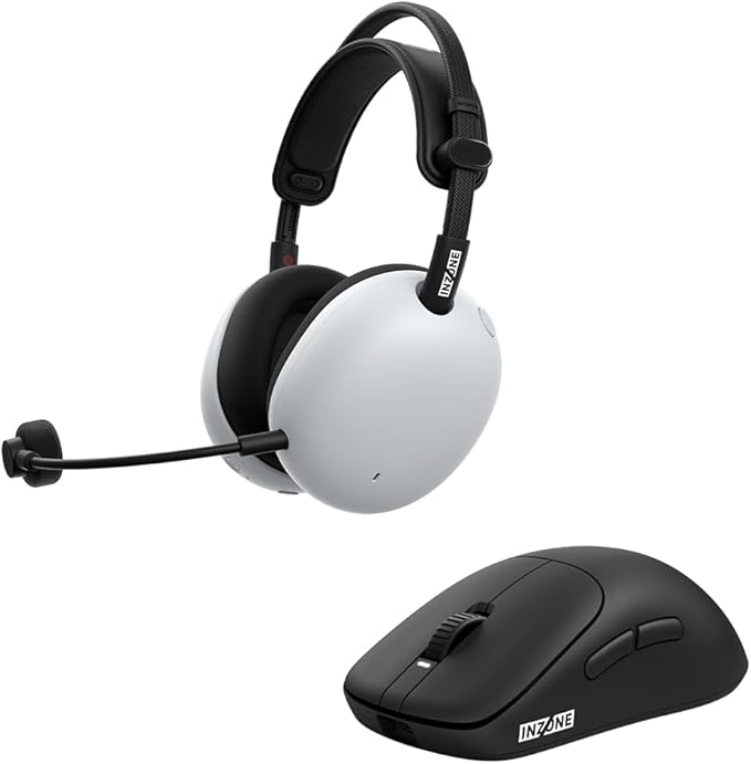 Sony INZONE H9 II Wireless Noise Canceling Gaming Headset (White) + Wireless Gaming Mouse
