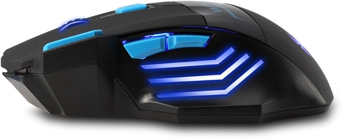 zelotes F14 Professional Blue LED 2400 DPI USB 2.4G Optical Wireless Gaming Mouse Mice for Laptop,Desktop,PC,MacBook (Black)
