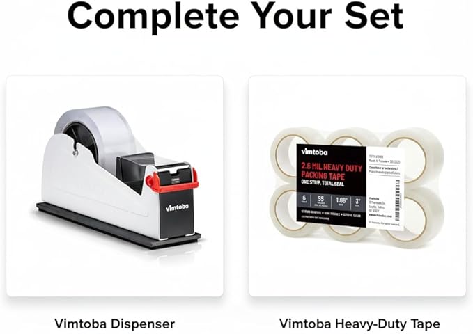 Heavy Duty 2-Inch Desktop Tape Dispenser, Dual Roll, Non-Slip Base