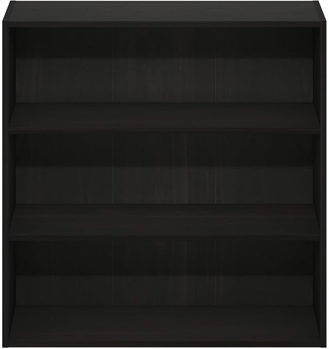 Furinno PASIR Book Shelf, 3-Tier Bookshelf with Open Storage Shelf, Standing Bookcase, 9.3 x 31.3 x 31.5, Easy Assembly, for Living Room, Bedroom, Home Office, Espresso