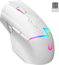 Rampage Drop M3 White Wireless Gaming Mouse – 10,000 DPI RGB Backlit, Wired/Wireless Dual Mode, 2.4GHz USB Receiver, USB-C Rechargeable, 8D Macro Buttons, Ergonomic Mouse Gamer