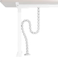 PEGZONE Under Desk Cable Management Spine – Flexible Cable Snake Organizer for Standing Desk, Tool-Free Magnetic Vertebrae Wire Management for 0.4"-2" Table, White