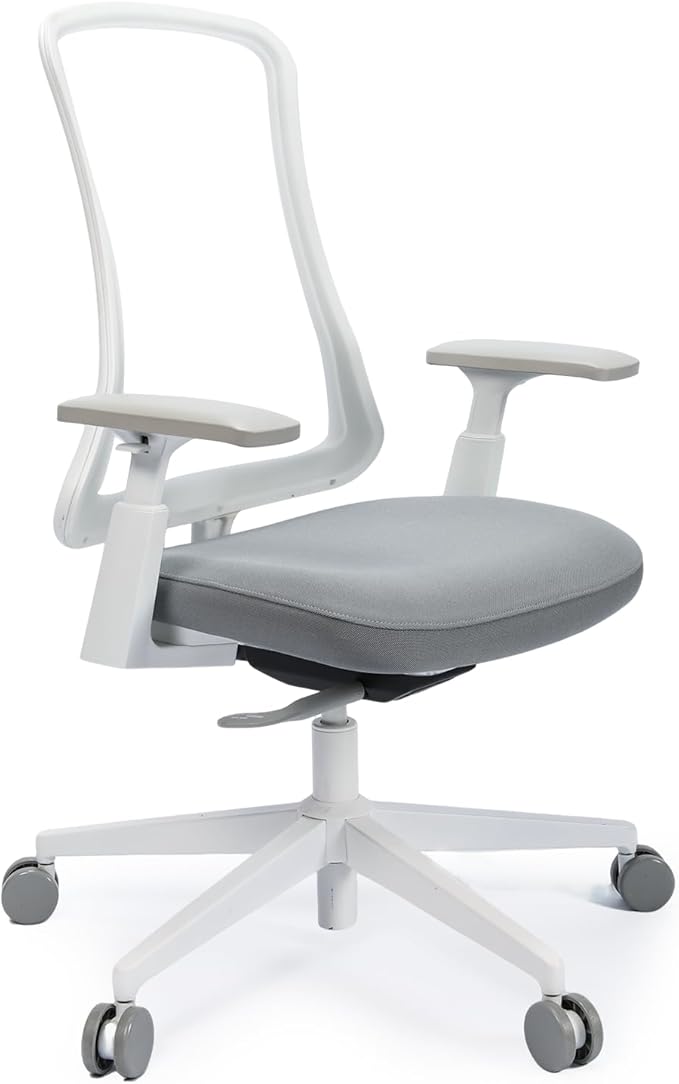 ProtoArc Ergonomic Office Chair – Flexer Mesh Couputer Chair for Women, Foam Sliding Seat, 125° Recline, Home Desk Chairs for Small Spaces, Stylish & Comfortable – White
