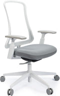 ProtoArc Ergonomic Office Chair – Flexer Mesh Couputer Chair for Women, Foam Sliding Seat, 125° Recline, Home Desk Chairs for Small Spaces, Stylish & Comfortable – White