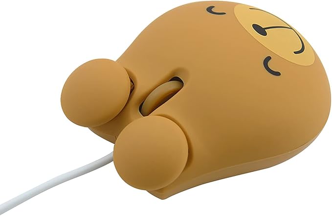 Sokelinn-six Wired Cute Mouse, USB Wired Mause for Kids with Lovely Cartoon Shaped, 1600PDI 3 Buttons Ergonomic Mini Mice for PC Laptop Desktop (Brown Bear)