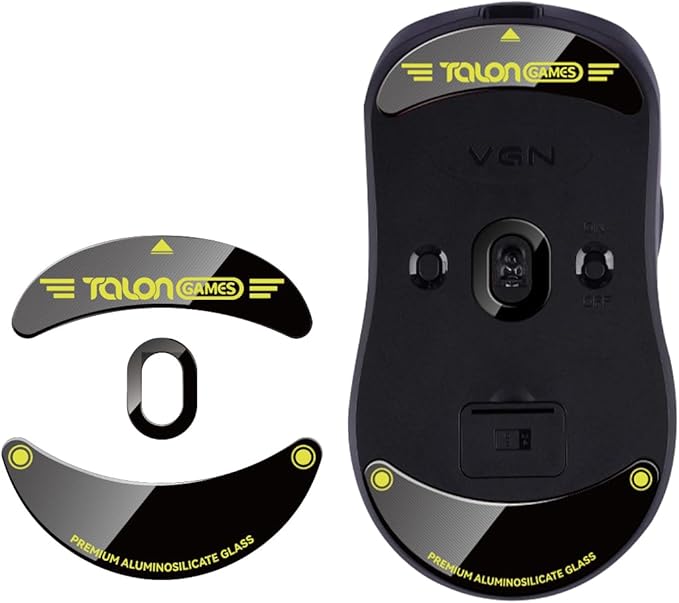 TALONGAMES Curved Edges Ultra Strong Glass Mouse Skates Feet Compatible with VGN Dragonfly F1 / F1 Pro / F1 Pro Max / F1 MOBA Gaming Mouse Feet Replacement, Super Smooth Glide Fast and Durable Sole