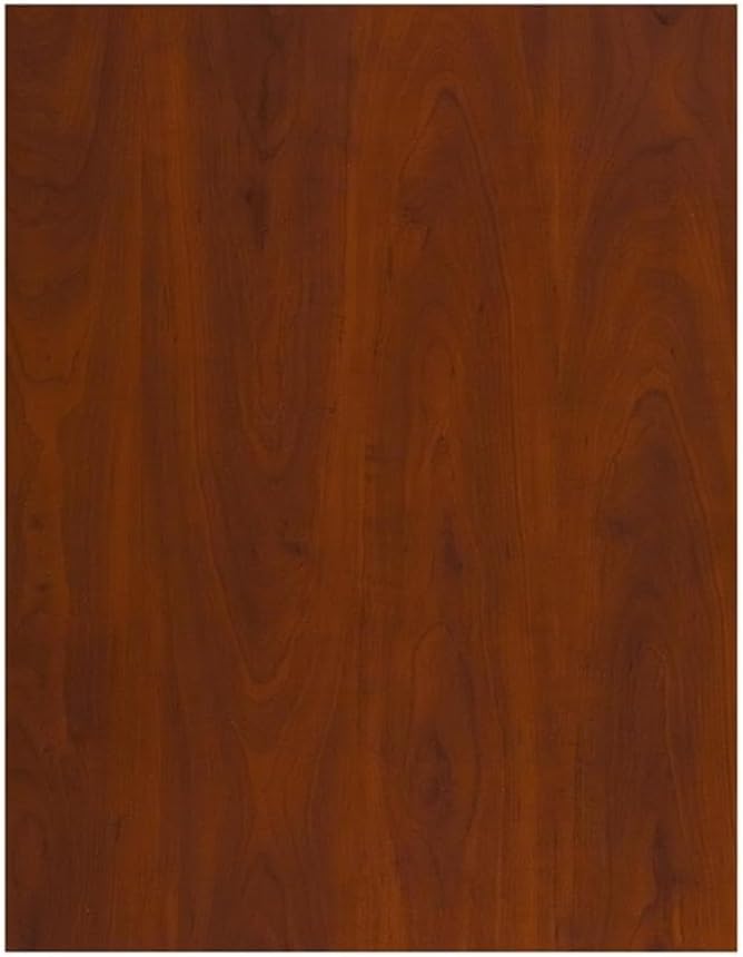 Pemberly Row Set of 2 60W Credenza Desk & 5-Shelf Bookcase in Hansen Cherry