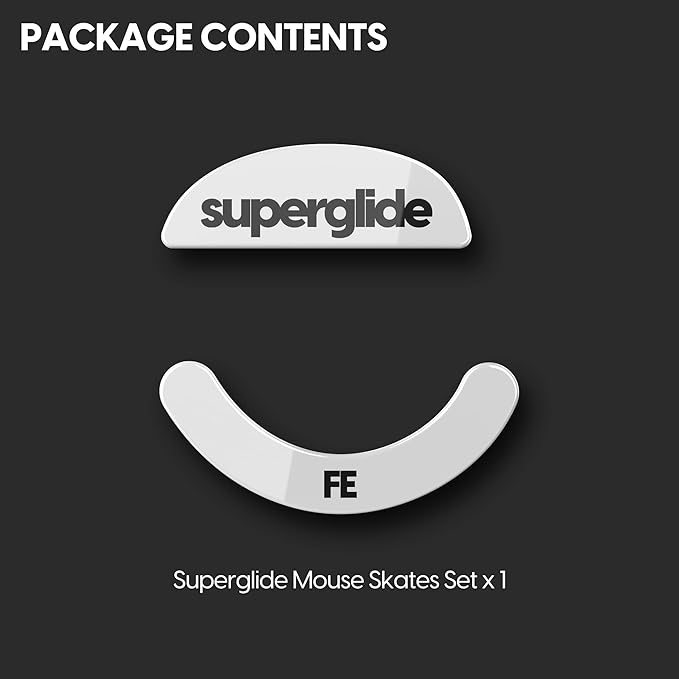 Superglide - Fastest and Smoothest Mouse Feet/Skates Made with Ultra Strong Flawless Glass Super Fast Smooth and Durable Sole for Pulsar Xlite Wireless / v2 & v2 Mini Wireless Gaming Mouse (White)