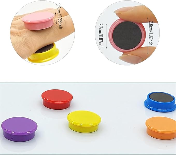Stainless Iron Strips Bulletin Bar Board Adhesive Frameless Magnetic Bulletin Bar Strip with 10 Pieces Colorful Magnets and 8 Pcs Adhesive Tape, Memo Strip for School Office 2Pcs