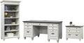 Pemberly Row Set of 3 Wood Credenza Office Desk & Filing Cabinet & Bookcase