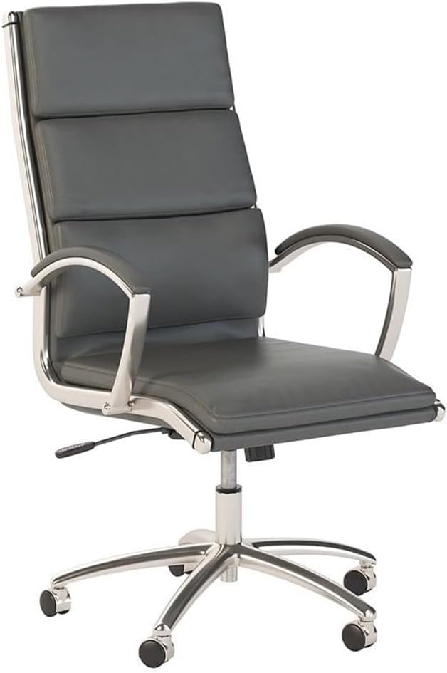Pemberly Row Set of 7 - Gray Conference Table & 6 Dark Gray Executive Chairs