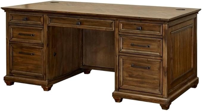 Pemberly Row Set of 3 Fully Assembled Executive Desk & Filing Cabinet & Bookcase