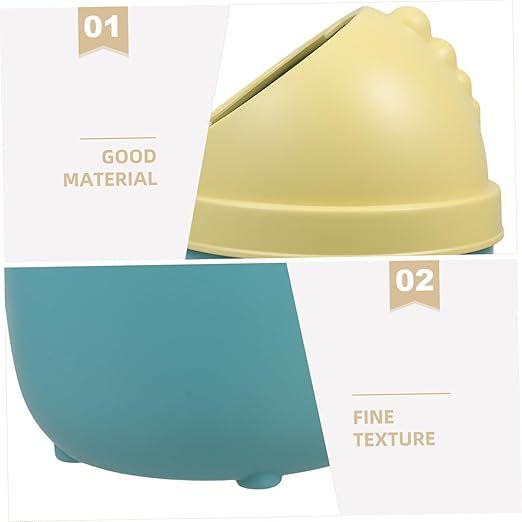 ARTIBETTER Cute Mini Trash Can Lid Desktop Slim Waste Bin for Office and Bedroom Kawaii Dinosaur Design Tiny Garbage Container for Home Use 1-Pack