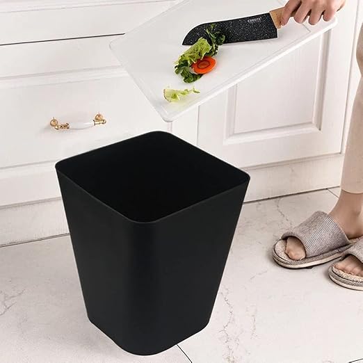 1.6 Gallon Small Trash Can Bathroom Wastebasket Garbage Can for Kitchen Office Bathroom,Pack of 2(1.6 Gallon(2 Pack), Black)