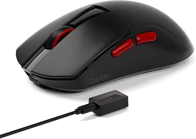 DAREU A950 Wing Ultralight Wireless Gaming Mouse 1.23oz (35g), Custom PAW3950 Optical Sensor,30K DPI, Wired/Wireless Dual 8000 Polling Rate, Symmetrical, 5 Programmable Buttons,70H Battery, Web Hub