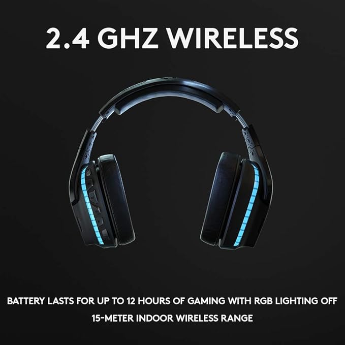 Logitech G935 Over Ear Wireless Headset, Black + Logitech G502 Gaming Mouse 11-Button Gaming Mouse, Black