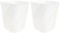 DAJITRE Small Plastic Trash Can Wastebasket Recycling Bin for Bathroom, Dorm, Bedroom，Home Office, Garbage Can for Bedroom, Kids Room (2, White)