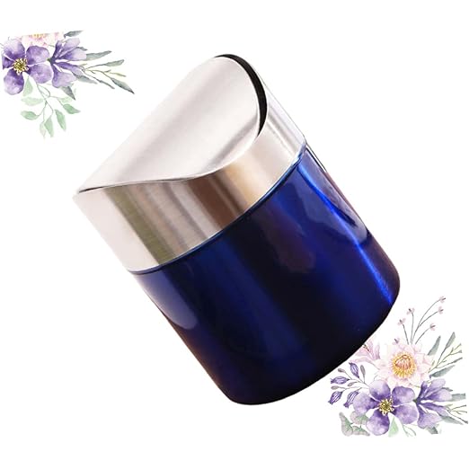 Happyyami Style Trash Can Desktop Waste Basket Stainless Steel Material Rustproof for Kitchen Bathroom